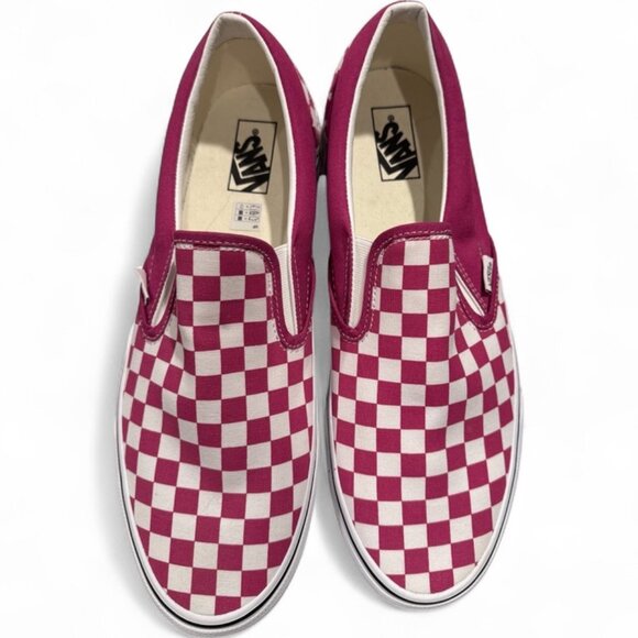 Vans Other - Vans Checkerboard Classic Slip-On Men Size 13 Fuscia Red Purple NWOT